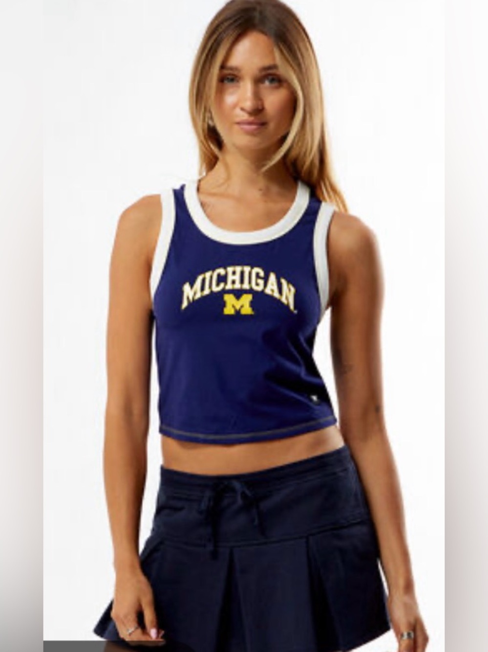 NWOT Michigan Wolverines Wild Collective Cropped Tank Shirt - Women’s Small